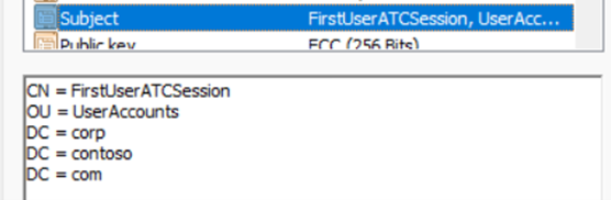 Screenshot that shows another Subject value.