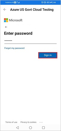 Screenshot that shows the "Sign into options" screen with the "Next" button highlighted.