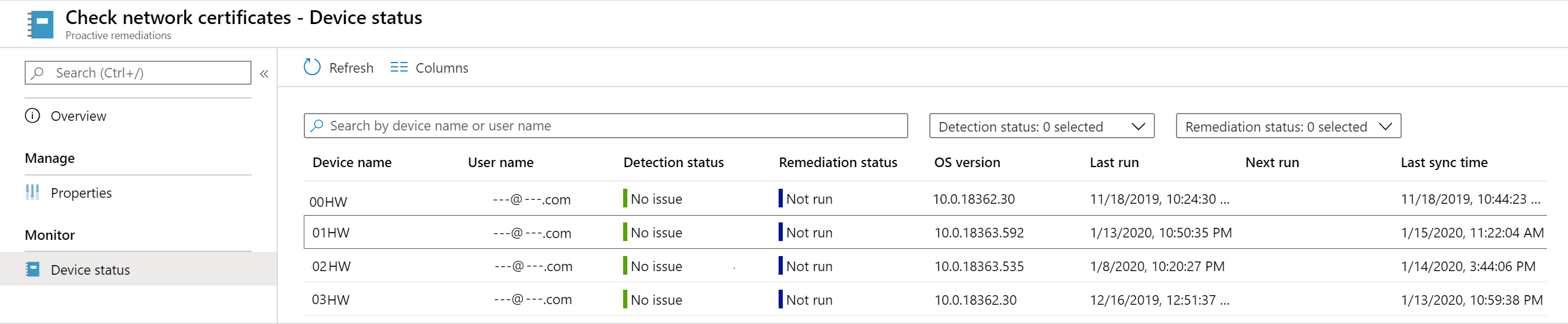 Remediations device status.