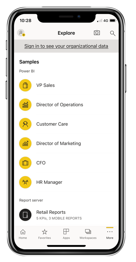 Power BI mobile samples