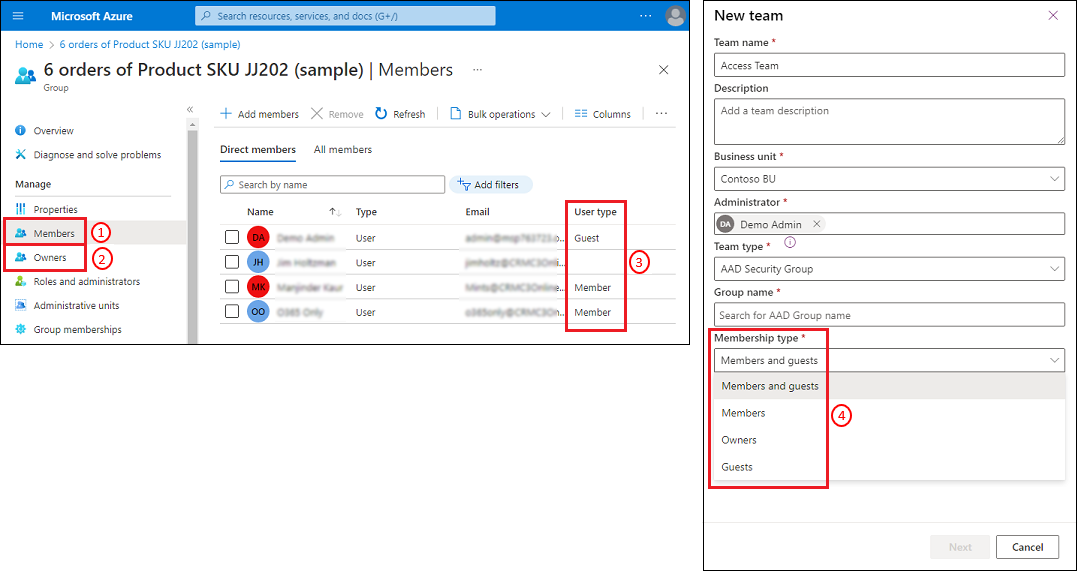  Microsoft Entra सदस्य Dataverse समूह टीम के सदस्यों से कैसे मेल खाते हैं