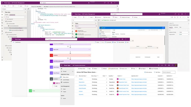  Power Platformके लिए Microsoft के SAP प्रोक्योरमेंट विक्रेता ऐप की छवि.