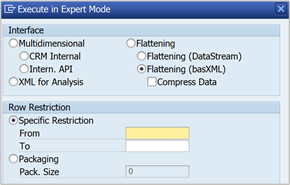 Shows Flattening selected in Execute in Export mode.