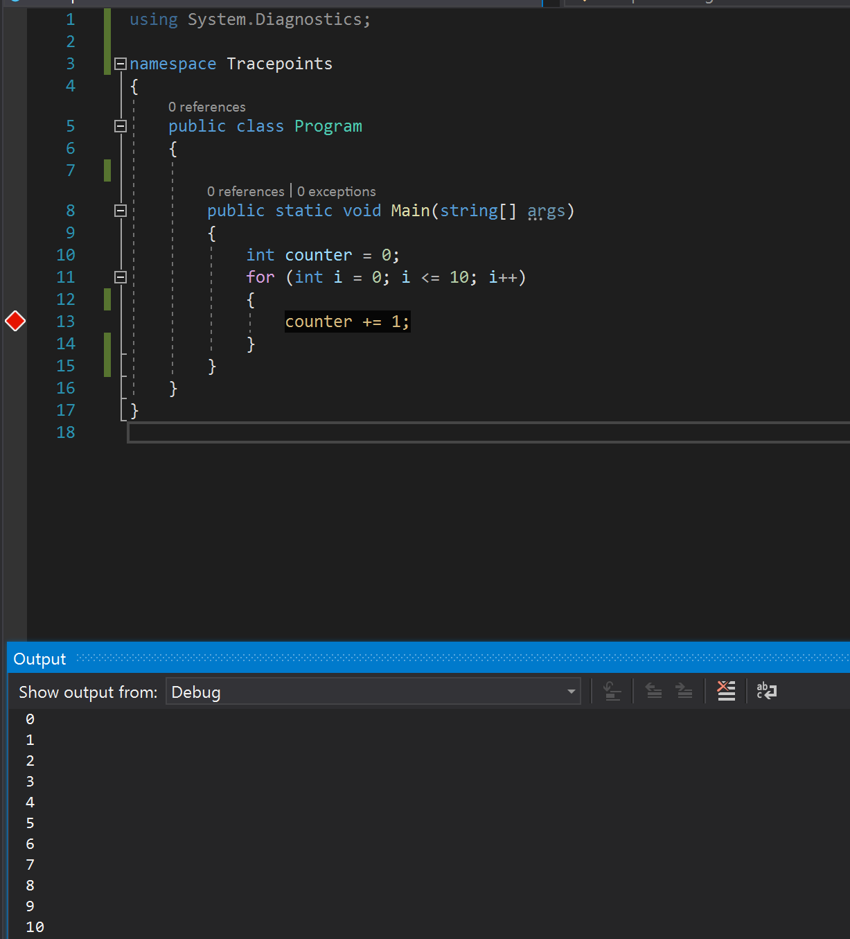 Actions Message In Output Window Actions Message In Output Window