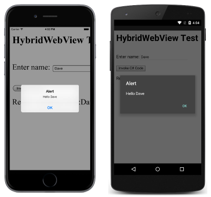 HybridWebView on each Platform