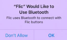 Screenshot of the Flic bluetooth request.