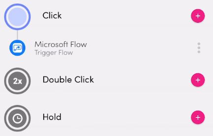 Screenshot of the Microsoft flow under Click.