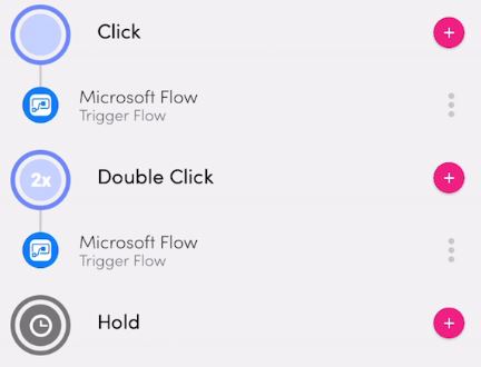 Screenshot of the Microsoft flow double-click added.