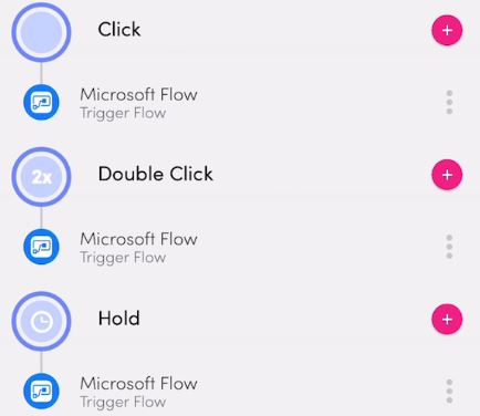 Screenshot of the Microsoft flow hold click.