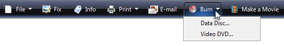 screen shot of menu bar with icons and commands