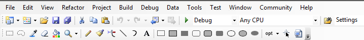 screen shot of a toolbar with dozens of icons
