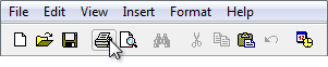 screen shot of toolbar's printer button selected