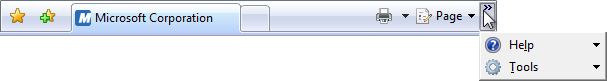 screen shot of favorites bar and hidden commands