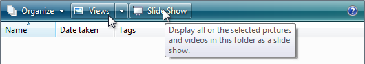 screen shot of an infotip describing a button