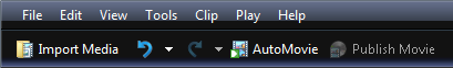 screen shot of a menu bar over a toolbar
