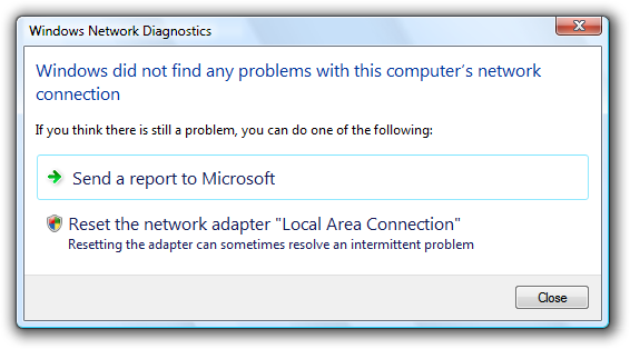 screen shot of dialog box with command links