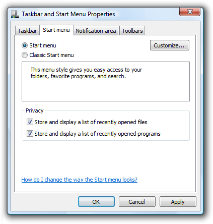 screen shot of dialog box with radio buttons