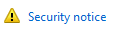 screen shot of a security notice warning link