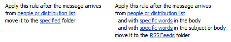 screen shot of a modified rule in the rules wizard