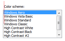 screen shot of list with text-aligned label above
