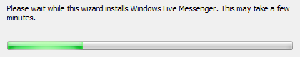 screen shot of installation progress