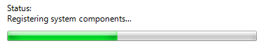 screen shot of progress of registration