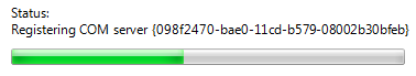 screen shot of progress bar showing server name