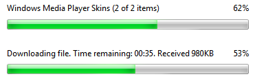 Screen shot of current and overall progress bars