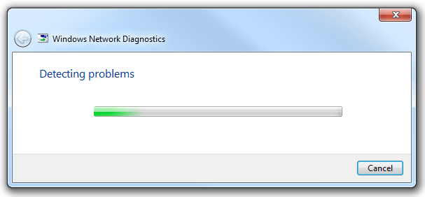 screen shot of diagnostics dialog box