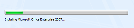 screen shot of progress bar with text below