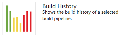 Screenshot that shows a Build history widget.