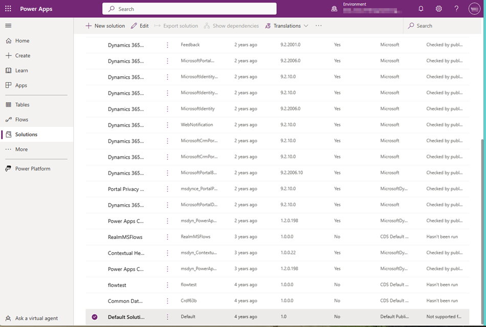 PowerApps snimka zaslona koja prikazuje zadano rješenje