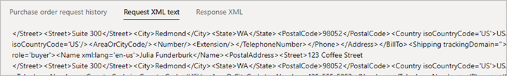 Request XML text tab Request XML text tab.