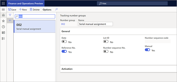 Tracking number groups page, serial numbers Tracking number groups page, serial numbers.