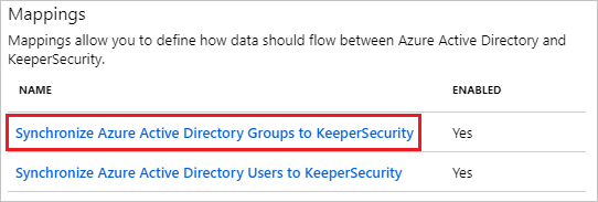 Keeper Group Mappings