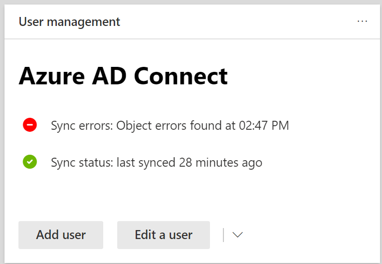 The User management card in the Microsoft 365 admin center.