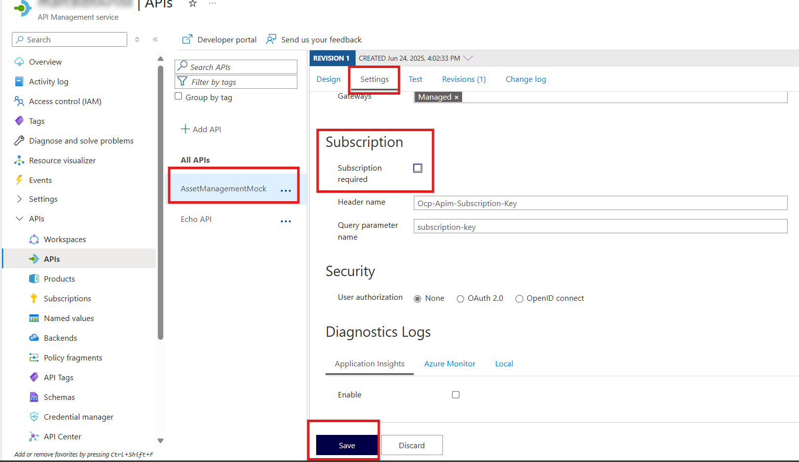 Update security settings