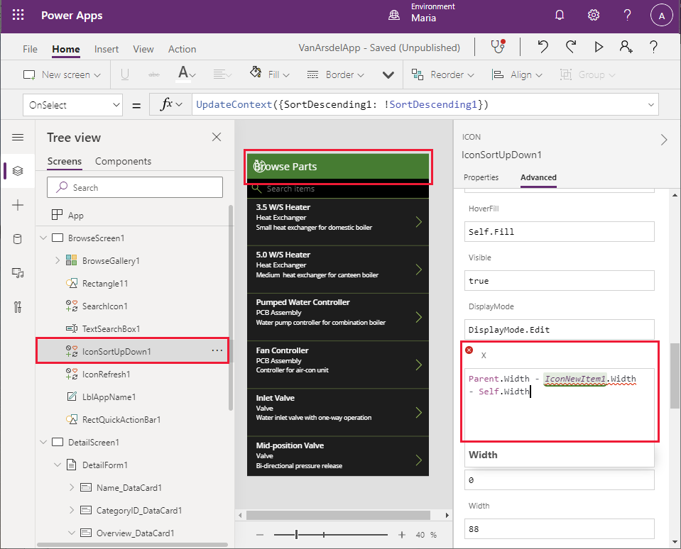 Pogreška ikona razvrstavanja.