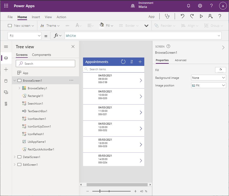 Generirana aplikacija za obveze.