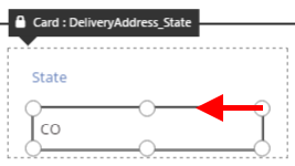 Promjena veličine kontrole unutar kartice.