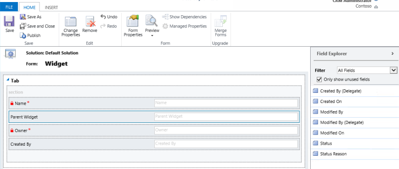 Stvorite brzi obrazac za widget.