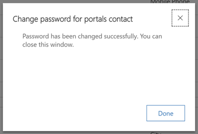 Lozinka je promijenjena za kontakt.