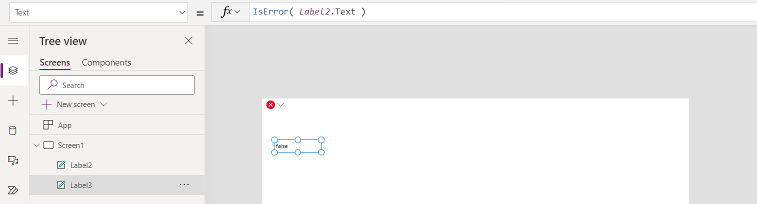 Snimka zaslona koja pokazuje da nema greške na drugoj kontroli naljepnica.