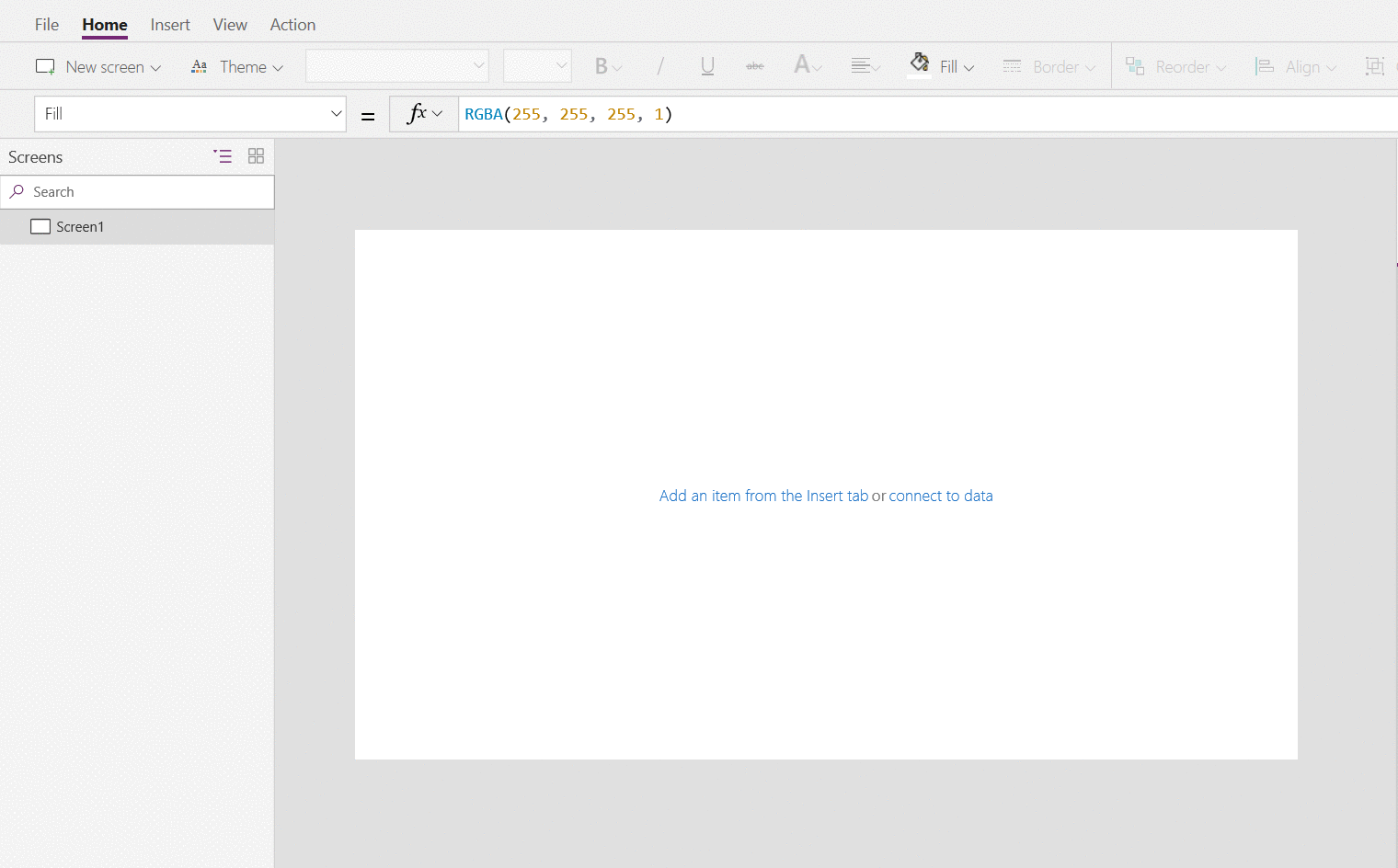 Animacija koja prikazuje zadanu vrijednost svojstva OnSelect za kontrolu galerije, kao i kontrolu koja poduzima drugu radnju.