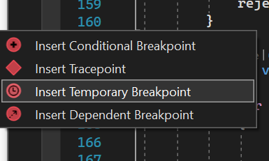 TemporaryBreakpointContext Temporary breakpoint context
