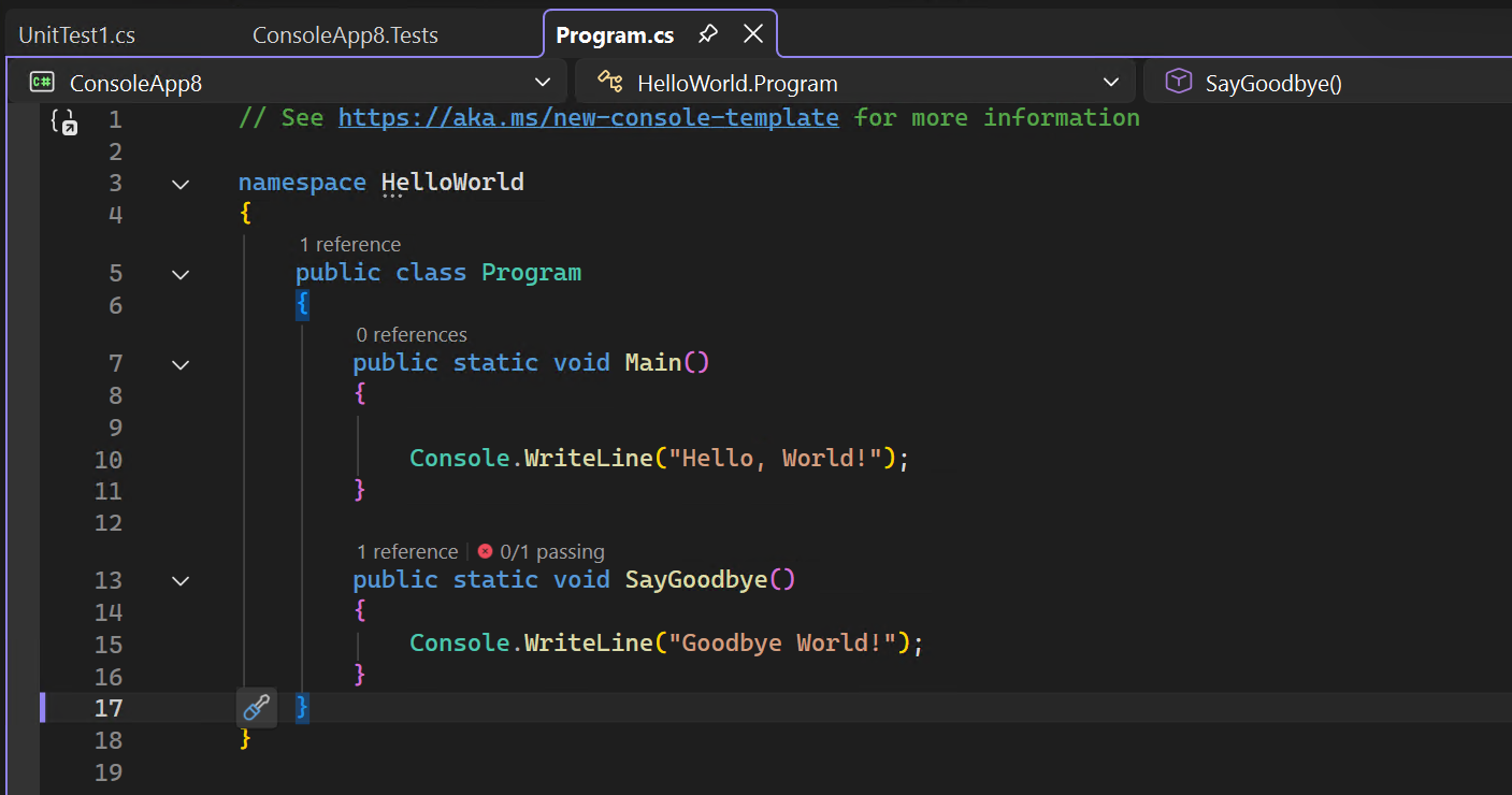 Screenshot that shows the results of the tests.