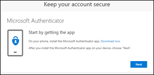 Képernyőkép a Microsoft Authenticator letöltéséről.