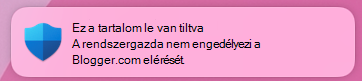 A végfelhasználói hálózatvédelmi tartalom letiltott bejelentési értesítését jeleníti meg.