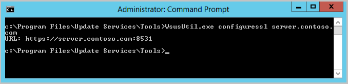 A wsusutil configuresl parancs a WSUS HTTPS URL-címét adja vissza