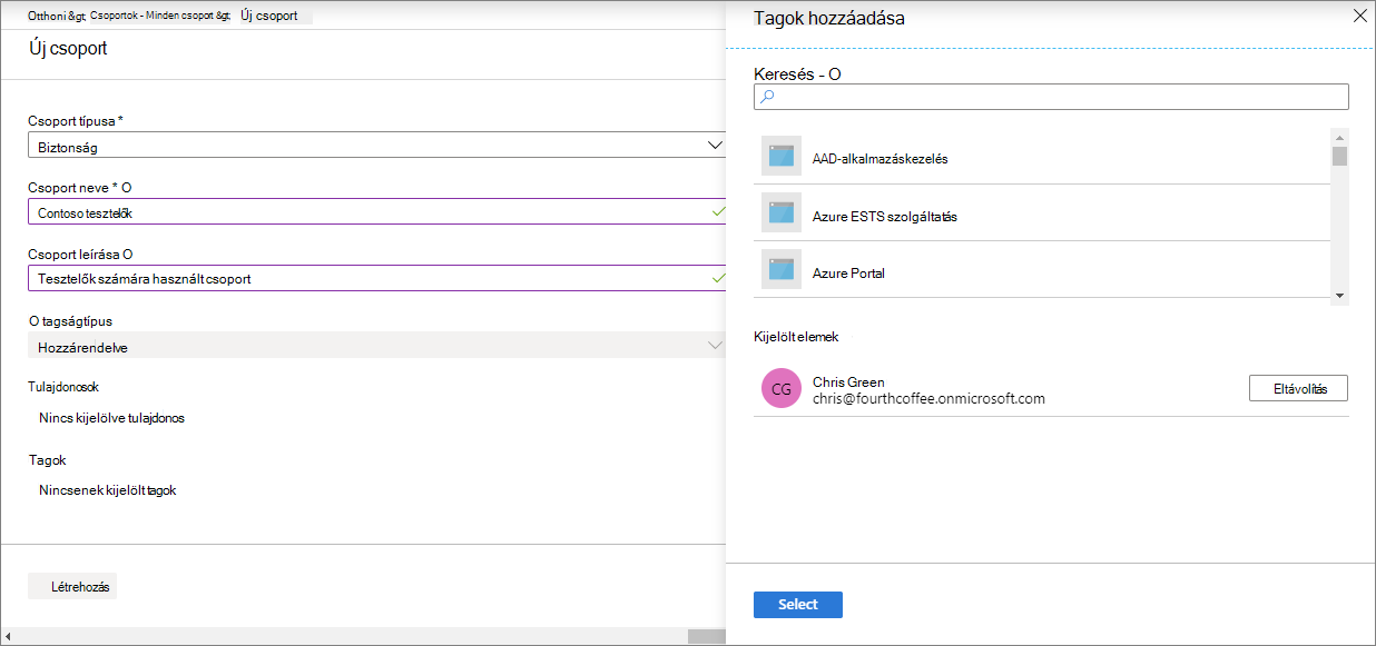 Screenshot of creating a group in Microsoft Intune